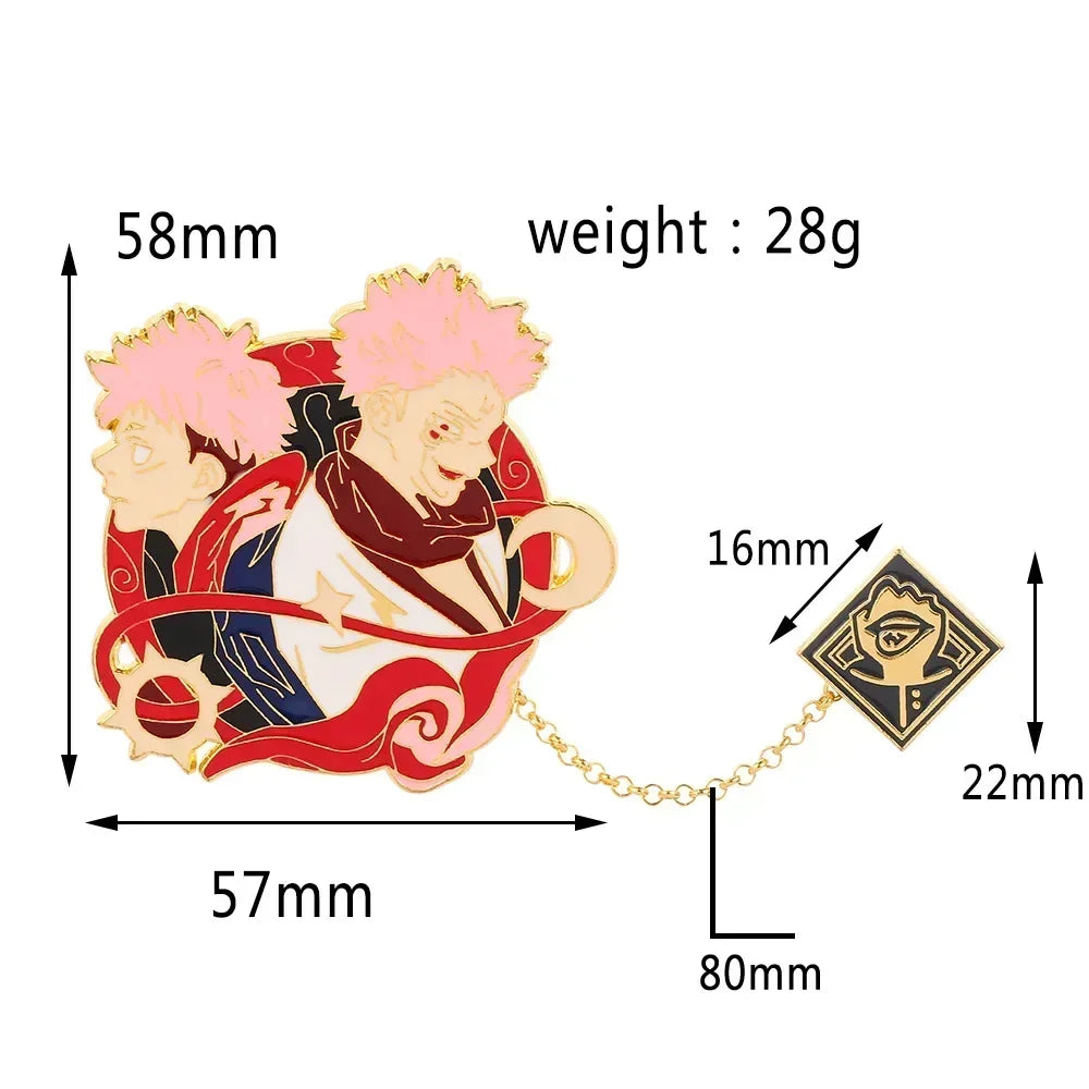 Jujutsu Kaisen Enamel Badge Set with Chain