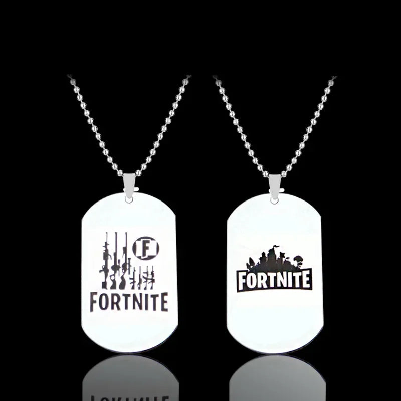Fortnite Emblem Stainless Steel Charm Pendant Necklace