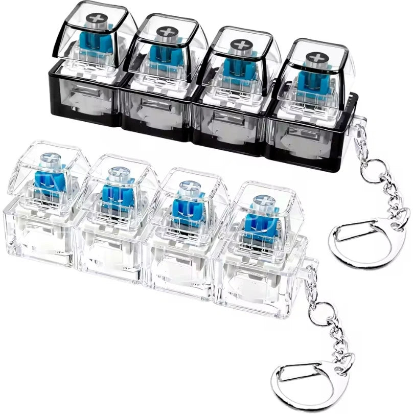 LED Macaron Keyboard Fidget Toy with Keychain