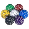 A collection of 100-sided polyhedral dice in various colors including green red yellow and blue