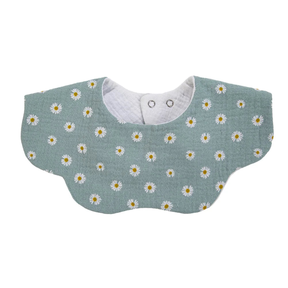 6-Layer Muslin Cotton Baby Bibs with Waterproof Backing