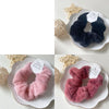 Plush Knit Scrunchie Hair Ties with Leather Accent
