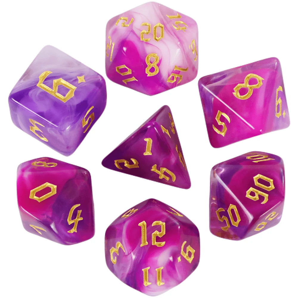 7-Piece Multicolor Polyhedral Dice Set for RPG and Tabletop Games