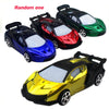 A collection of five 1:18 scale high-speed drift remote control cars in various colors including black, red, blue, green, and