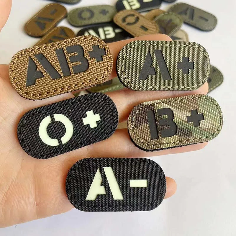 Blood Type Tactical Patches with Glow-in-the-Dark Design