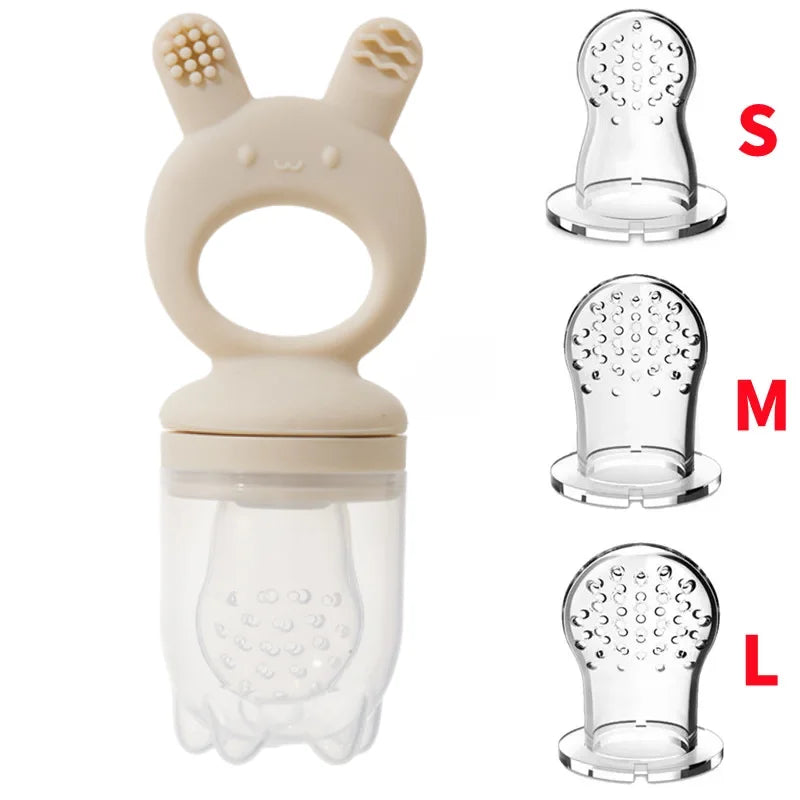 Silicone fruit food feeder and cooling mold set in various sizes S M L