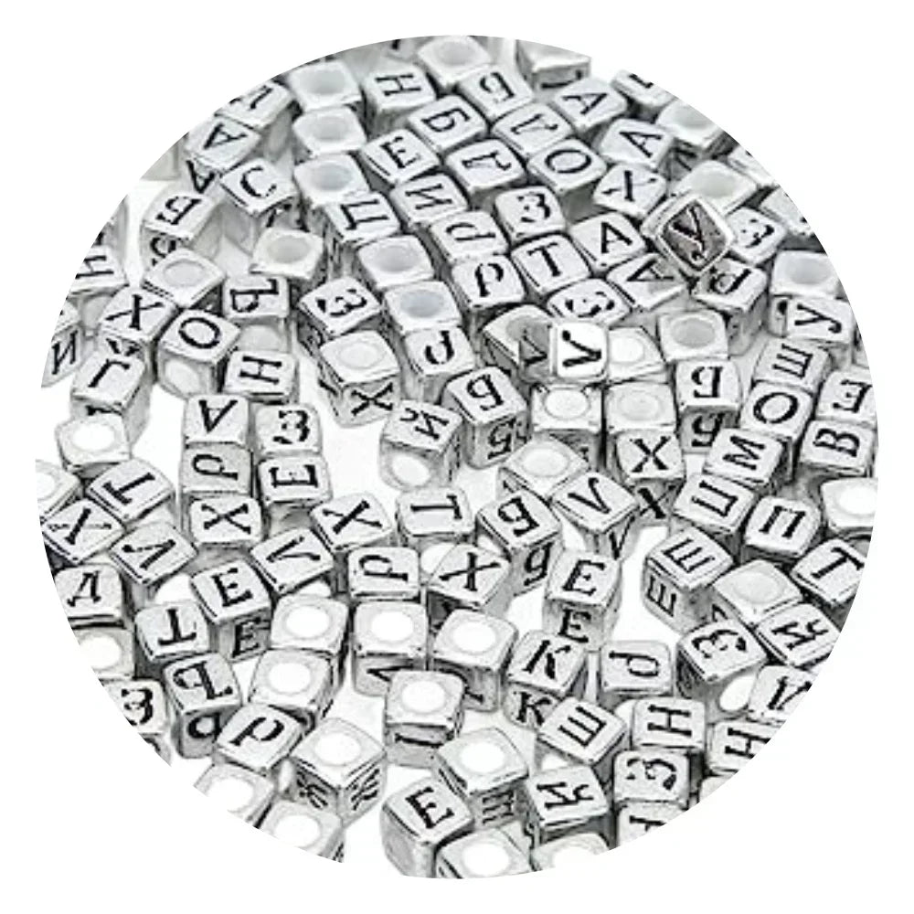 Acrylic Alphabet Beads for Jewelry Making - Mixed Letter Cubes