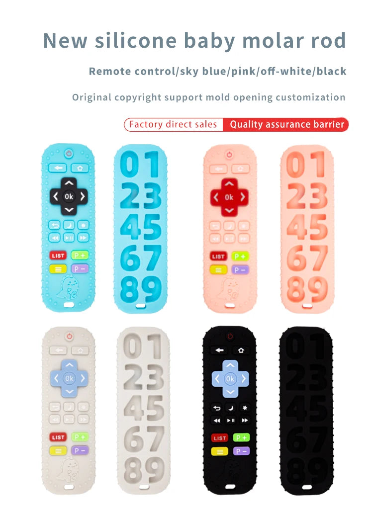 Silicone Remote Control Teether for Baby Teething Relief