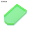 A bright green diamond painting tray with a pop-up plug for bead sorting.