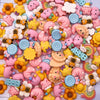 Assorted colorful resin flatbacks and charms for DIY crafts and jewelry making
