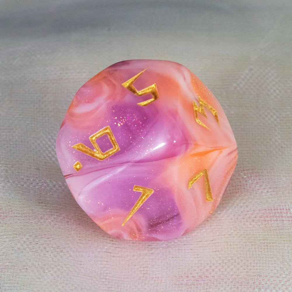 7-Piece Polyhedral Glitter Dice Set for Dungeons & Dragons