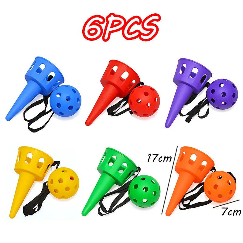 Six pieces of colorful plastic stepping stones for kids sensory and motor skills development