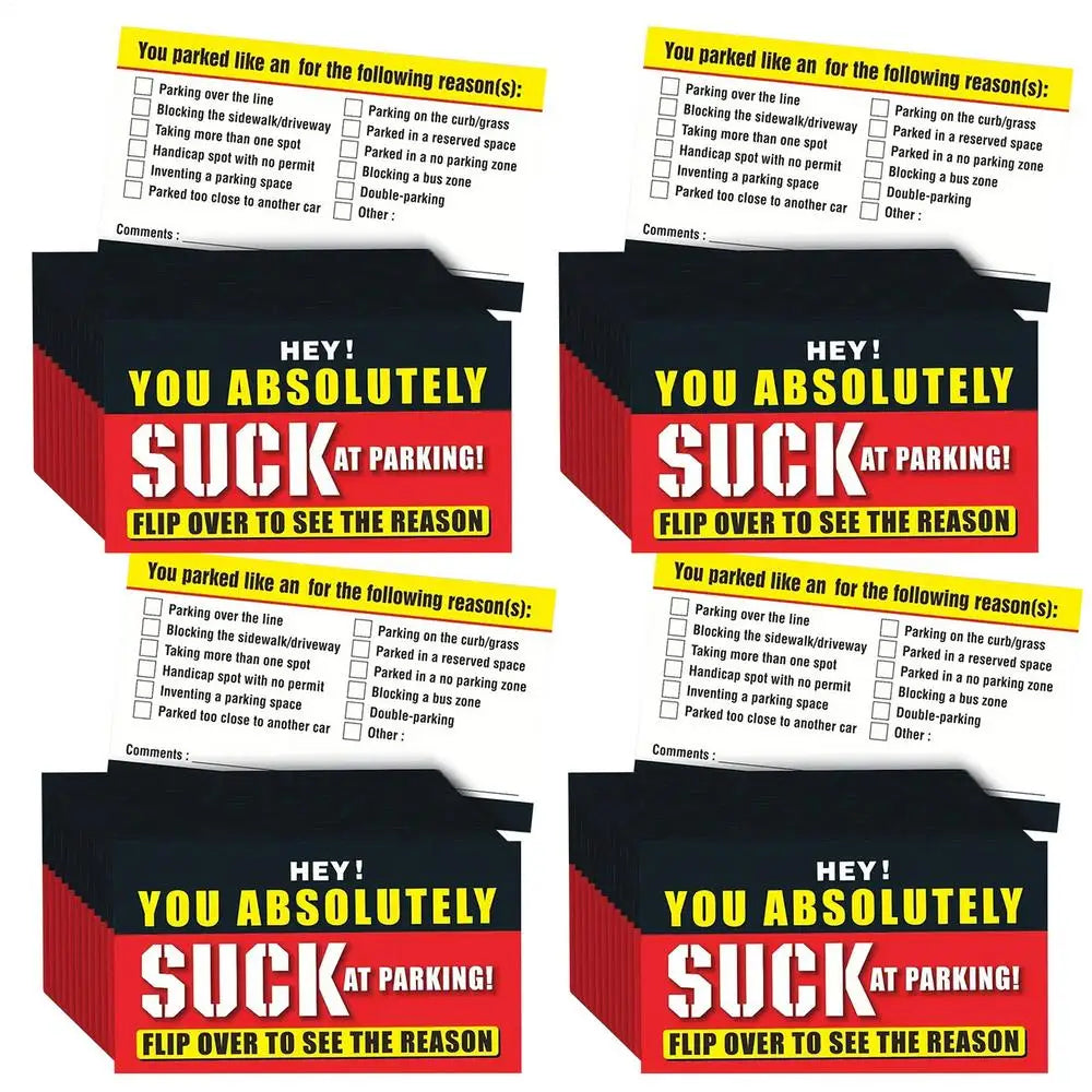 Humorous Fake Parking Tickets - Funny Car Pranks (50 Pack)