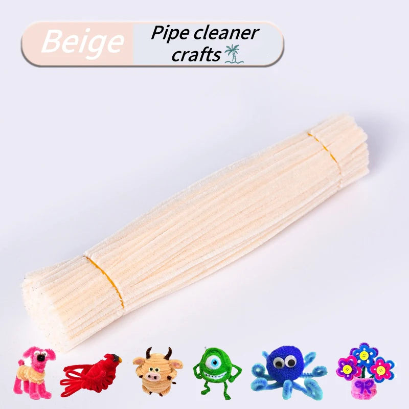 100-Piece Chenille Stem Pipe Cleaners for Crafts & Decor