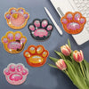 DIY Animal Diamond Painting Coaster Set with Wooden Base