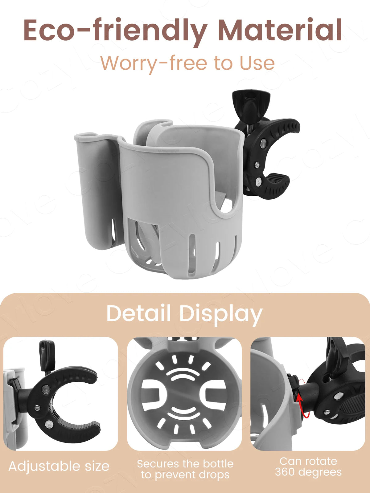 2-in-1 Stroller Cup Holder with Phone Slot
