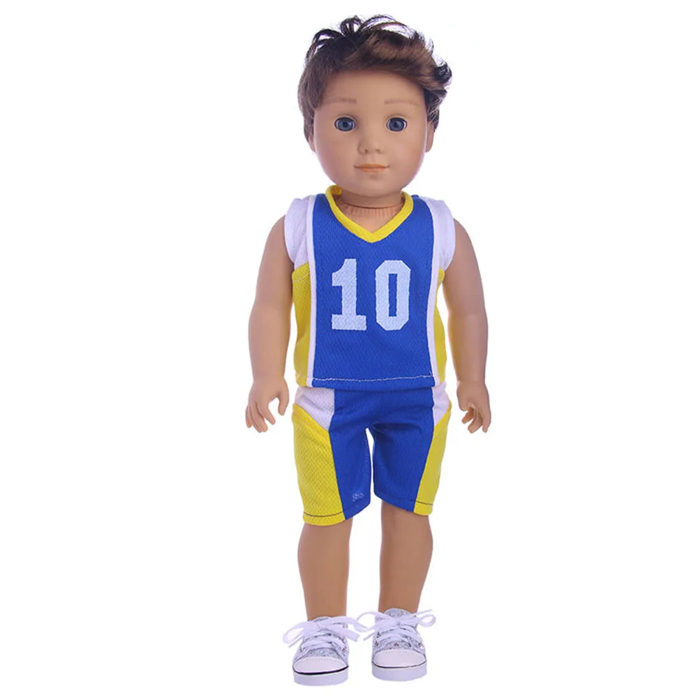 Bear Print Casual Outfit for 43 cm Baby Dolls