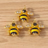 Gold Enamel Honeybee Charms for Jewelry Making (Set of 10)