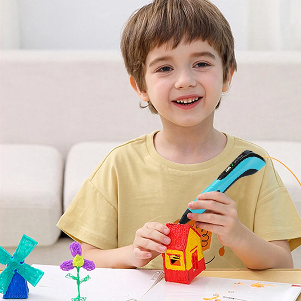 3D Printing Pen with LCD Display and PLA Filament for Kids