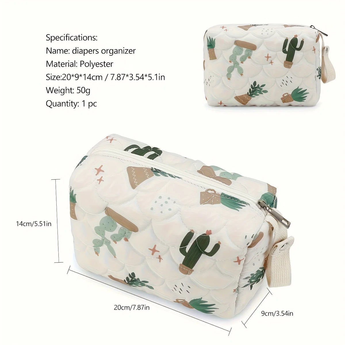 Rainbow Print Diaper Caddy Organizer with Wet/Dry Compartments