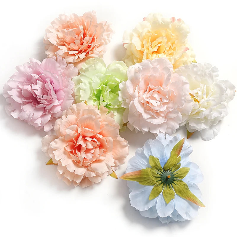 Silk Peony Artificial Flower Heads for Crafts and Home Decor