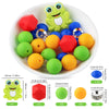 A white bowl filled with various colored silicone beads shaped like cartoon animals for DIY jewelry making