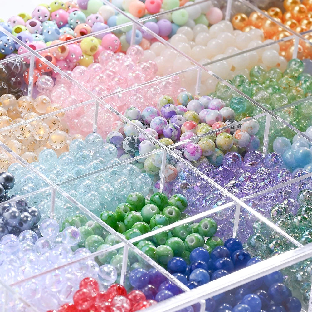 8mm Acrylic Beads Variety Pack for Jewelry Making