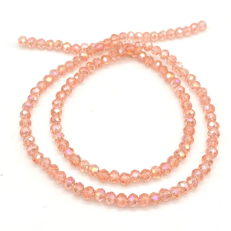 A strand of pink Austrian faceted crystal beads for jewelry making