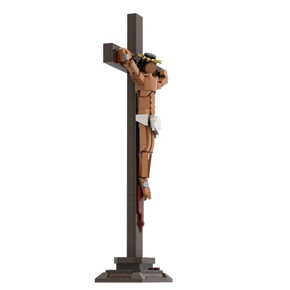 A 336-piece collectible model of the Jesus Crucifixion built from building blocks.