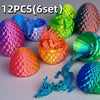 Set of 12 3D Printed Dragon & Egg Figurines