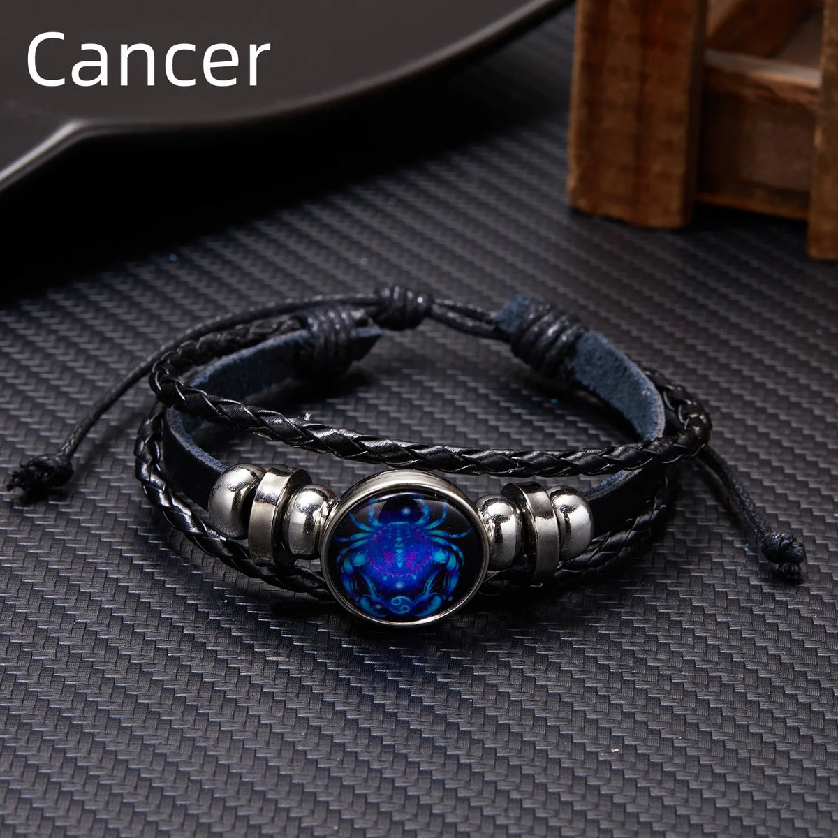 Zodiac Sign Luminous Leather Wrap Bracelet