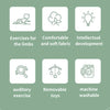 Six core elements of a multifunctional baby play mat including exercises for limbs, soft fabric, intellectual development, au