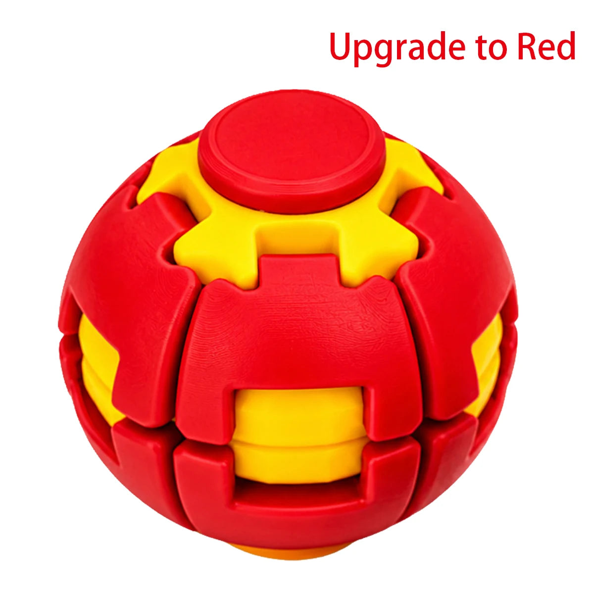 Red and yellow burger-shaped stress relief toy spinner for fingers