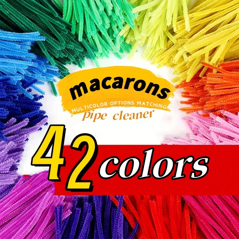 100-Piece Chenille Stem Pipe Cleaners for Crafts & Decor