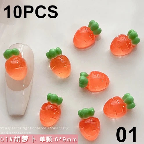 Fruit & Floral Resin Nail Art Decorations