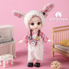 16cm Articulated Fashion Doll with Big Eyes and Dress-Up Outfit