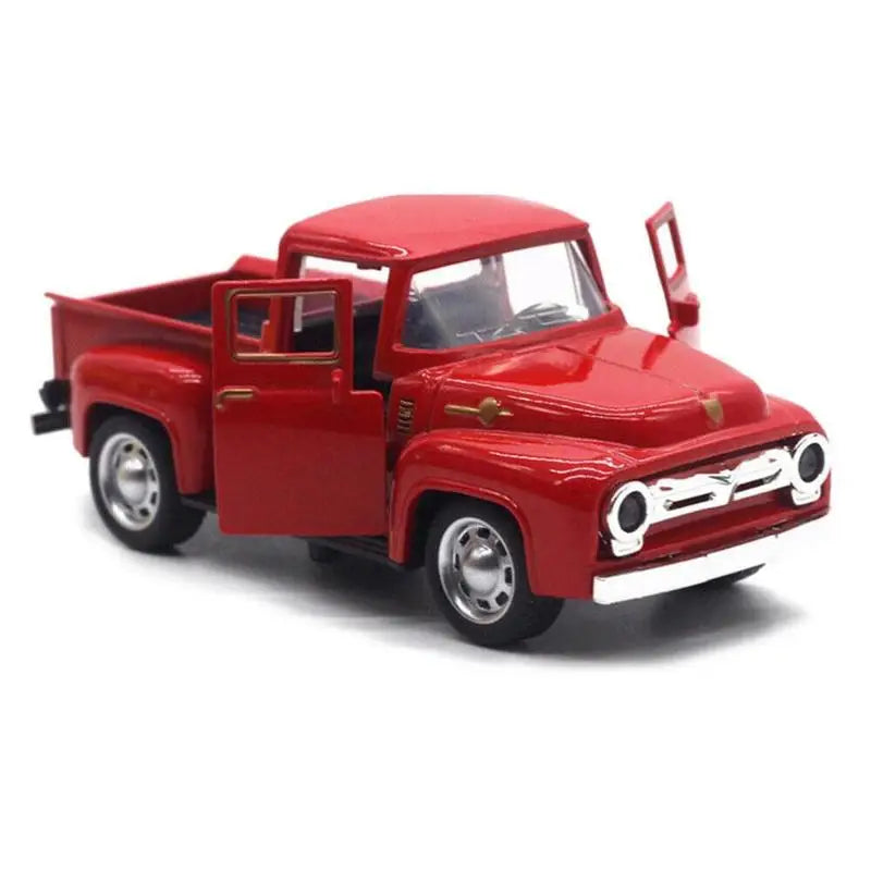 Vintage Red Die-Cast Metal Truck – Pull-Back Miniature Collectible