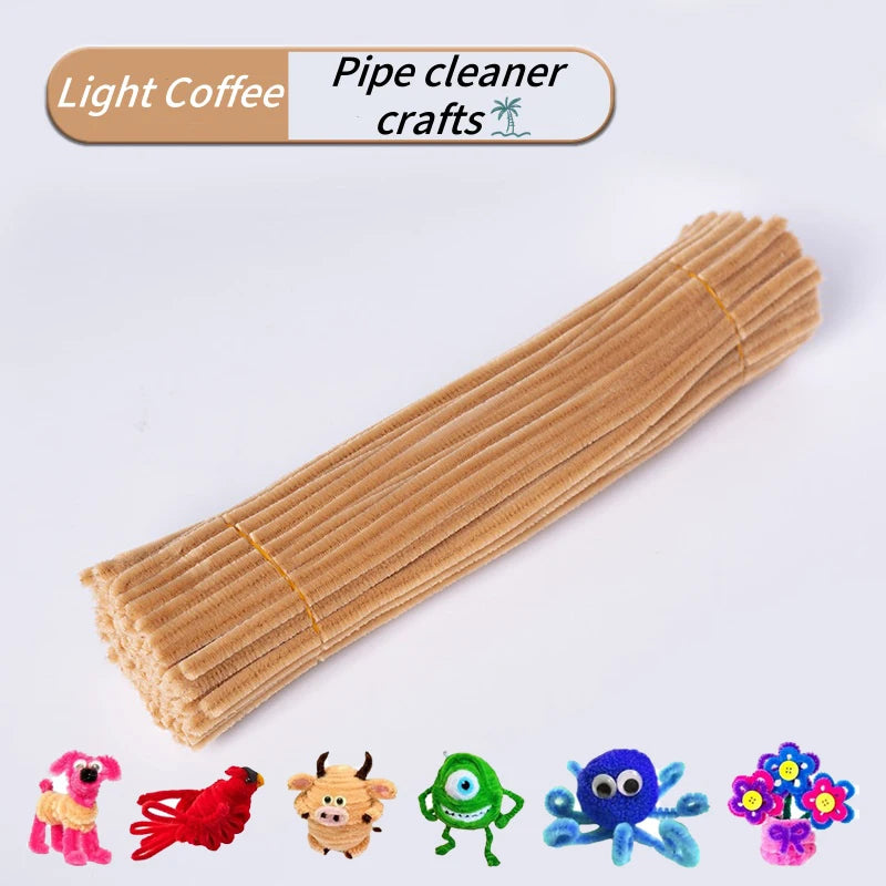 100-Piece Chenille Stem Pipe Cleaners for Crafts & Decor