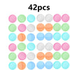 A set of 42 reusable water balloons in various pastel colors including pink, green, blue, and white.