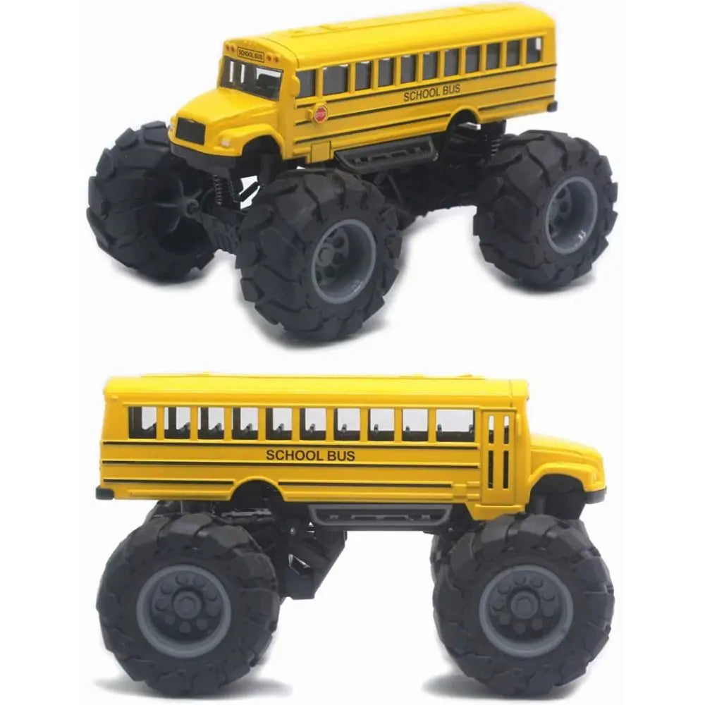 Die-Cast Metal School Bus Pull-Back Toy – 1:43 Scale with Large Wheels