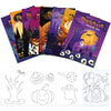 A set of 16 Halloween coloring book pages featuring spooky and festive designs.
