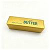 Rechteckiges goldfarbenes Butter-Pressspielzeug mit Salzbutter, Nettogewicht 113 Gramm.