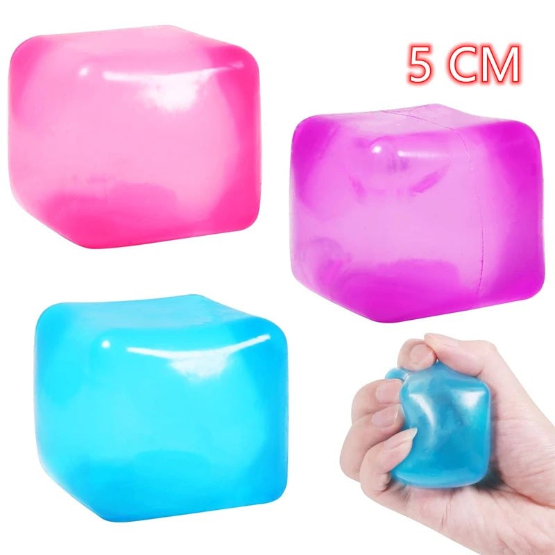 Squishy Ice Cube Fidget Toy Set – Stress Relief Sensory Balls for Kids and Adults