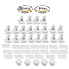 A set of magnetic child safety locks and keys for cabinets and drawers, including 20 locks and 5 keys.