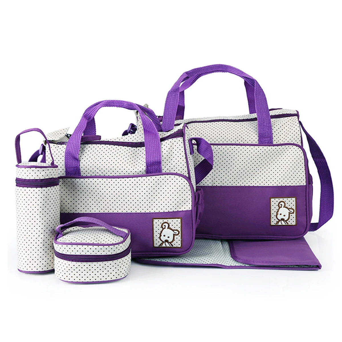 Multifunctional Crossbody Diaper Bag with Five-Piece Set