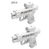 Two pieces of white prank gun water guns for summer fun