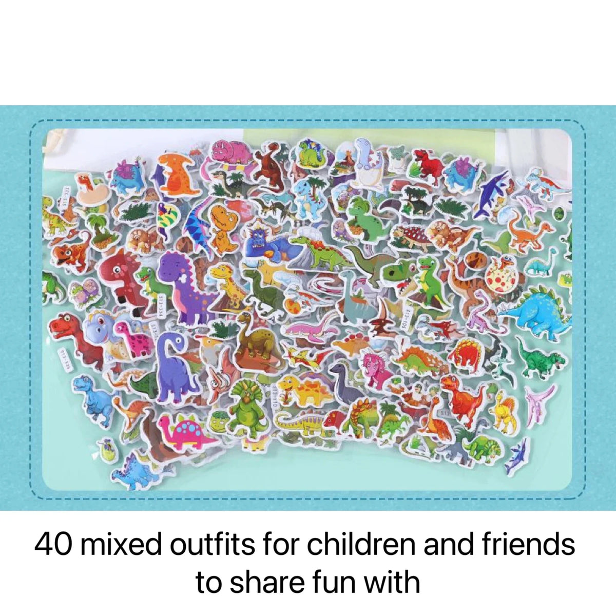 40 Mixed Puffy Animal & Cartoon Sticker Pack for Kids