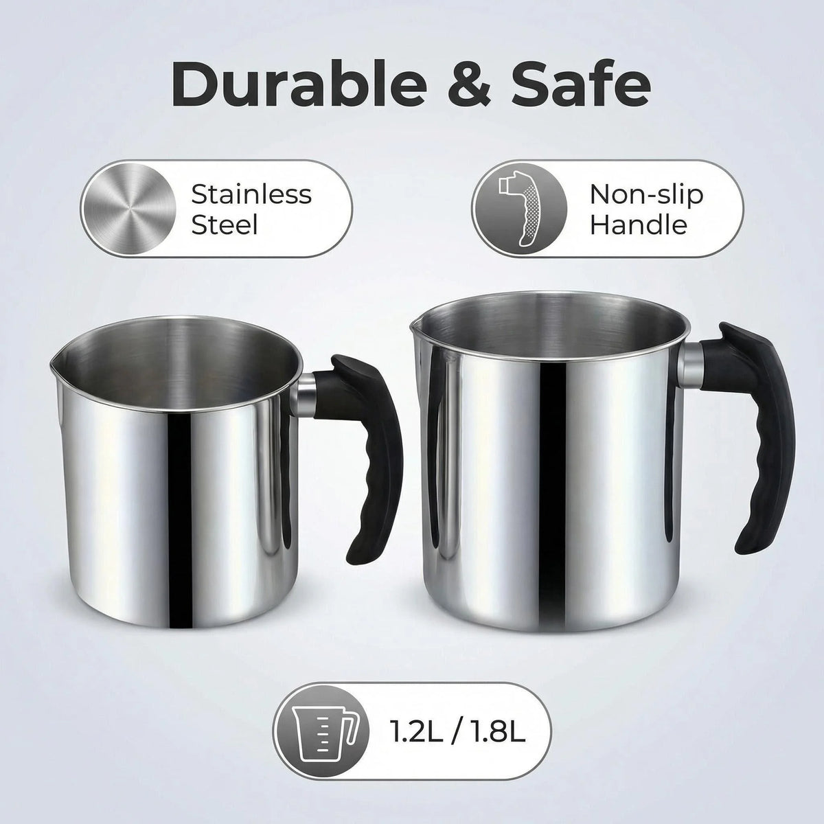 Stainless Steel Wax Melting Pitcher with Anti-Drip Spout