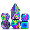 Premium Metal Polyhedral Dice Set with Dragon Font