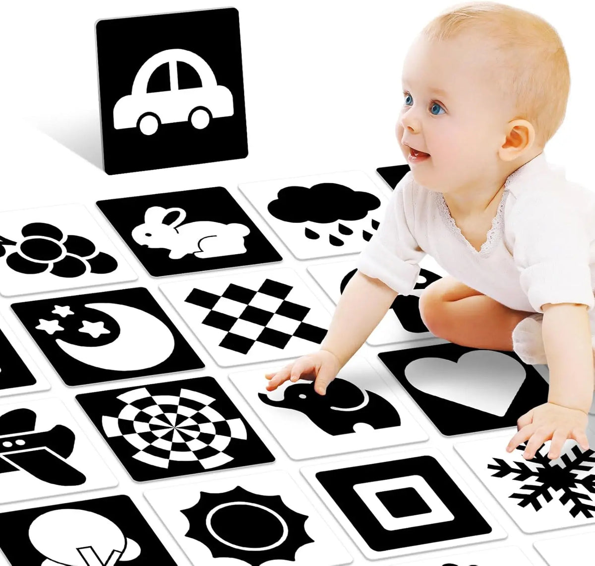 High-Contrast Baby Flash Cards for Visual Development